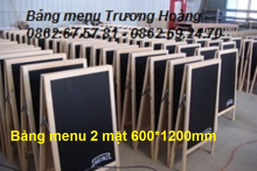 Bảng menu nhà hàng khung gỗ kích thước 450 x 800 mm