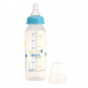 Bình sữa P.P cổ thường 240ml không BPA, có núm ti silicon siêu mềm chống sặc