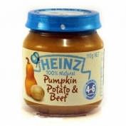 Bí Đỏ, Khoai Tây & Thịt Bò Nghiền 110g Heinz
