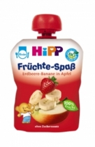 Trái cây nghiền HiPP Fruit Fun vị dâu tây, chuối, táo (90g)