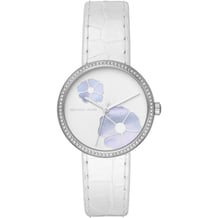 Michael Kors Womens Courtney Stainless-Steel and White Leather Watch MK2716 Authentic