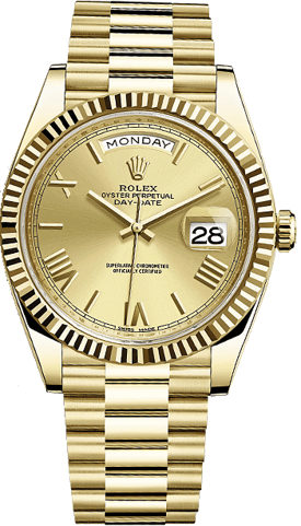 Rolex Day Date 40mm Yellow Gold President Champagne 228238-0006