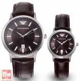 Đồng hồ đôi Armani AR2413 AR2414 dây da sang trọng