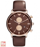 Đồng hồ Armani AR0387 dành cho nam - Mặt nâu dây da nâu
