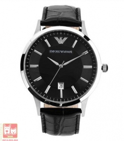 Đồng hồ Armani AR2411 - Đồng hồ nam - Dây da đen, mặt đen
