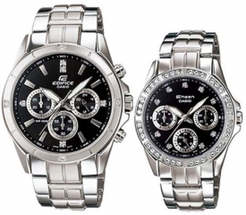 Đồng hồ đôi Casio EF-544D-1AV SHN-3013D-1AV