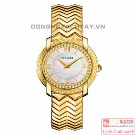 VERSACE VAM040016 DV-25 ROUND LADY IP GOLD WATCH