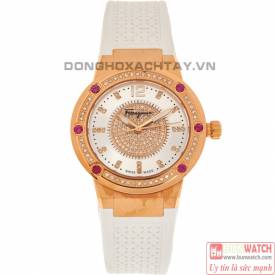 Salvatore Ferragamo White & Gold Toned Analogue Watch SF2901