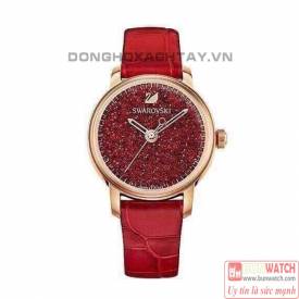 SWAROVSKI CRYSTALLINE HOURS, LEATHER STRAP, RED TONE 5295380