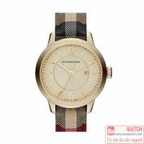 Burberry-Women039s-Swiss-Honey-Check-Fabric-Strap-Watch-BU10201