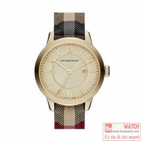Burberry Women's Swiss Honey Check Fabric Strap Watch BU10201