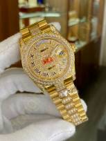 Rolex-Day-Date-Pave-Roman-Diamond-Dial-Diamond-18038-36mm-Mens-Watch