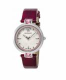 VERSACE OLYMPO CRYSTAL VIOLET CROCODILE WATCH VAN010016 Authentic