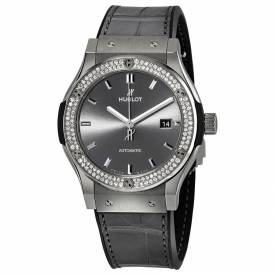 Hublot Classic Fusion Titanium Bezel Diamond Grey Dial 542.NX.7071.LR.1104