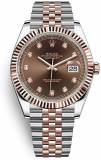 Rolex Datejust Everose gold chocolate dial, diamond-set Jubilee bracelet 126331-004 Replica