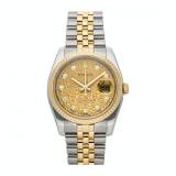 Rolex Champagne Diamonds Yellow Gold And Stainless Steel Datejust 116233