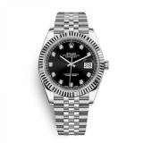 Rolex Datejust Black Dial Diamond Set Oyster Strap 126334-007
