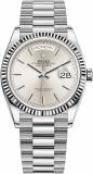 Rolex Day-Date White Gold Silver 128239-002
