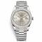 Rolex Day-Date White Gold Silver Baguette Diamond Dial Diamond Bezel 228349-0001