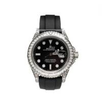 Rolex-Yacht-Master-42mm-Black-Dial-Diamond-Bezel-Rubber-Strap-White-Gold-226679TBR