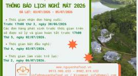 Lịch Nghỉ Mát Hàng 2026 Nguyên Hà Food