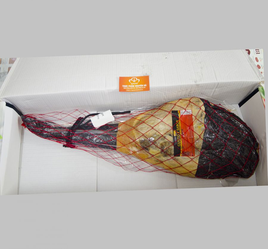 ĐÙI LỢN MUỐI CÓ XƯƠNG 36 THÁNG CHÂN SAU - ESTUCHE JAMON SERRANO VACIO CON JAMONERO ( KHỐI ~ 5,5KG)